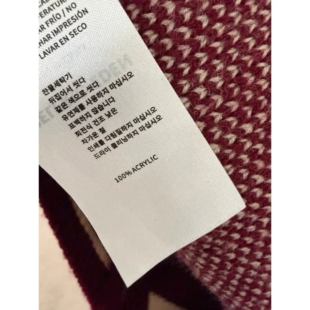 Aelfric Eden 24 Jacquard Oversized Zip Up Cardigan Maroon XS